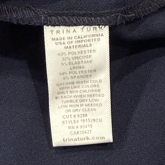 Trina Turk Navy Blue Dress Pants Boot Cut 4 - Picture 5 of 7